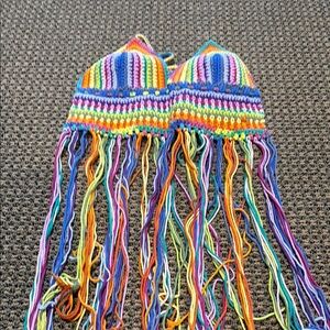 Colorful Crochet Fringe Top